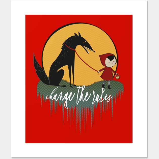 Little Red Riding Hood changes the rules Wall Art by MissCactusArt